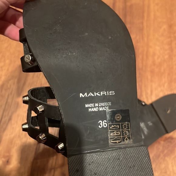 Makris Woman’s Black Sandals Size 36 - Picture 7 of 7